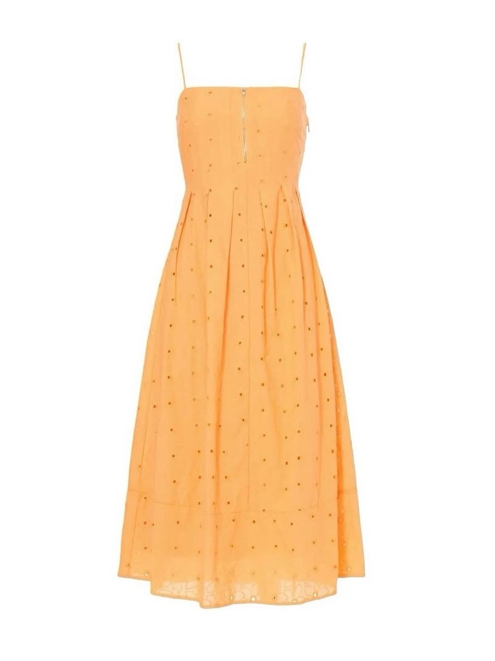 Spaghetti Strap Orange Midi Dress